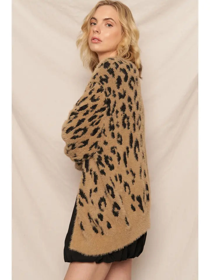 LEOPARD SWEATER CARDIGAN