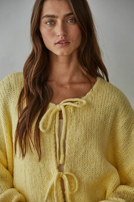SADIE FRONT TIE CARDIGAN SWEATER