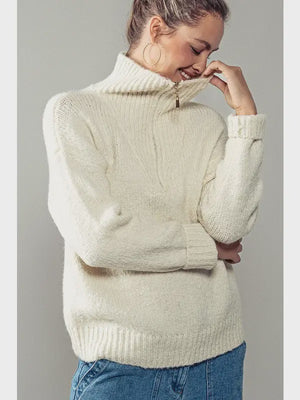 COZY KNIT COLLAR SWEATER