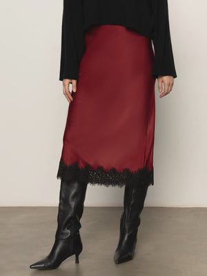 SLIP SKIRT W/LACE