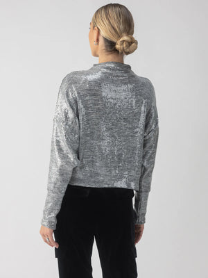 SEQUIN FUNNEL NECK TOP