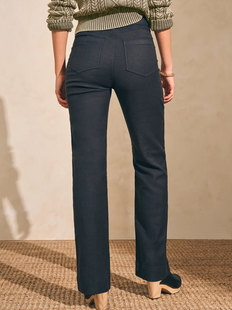 FAHERTY STRETCH TERRY SLIM WIDE LEG PANT