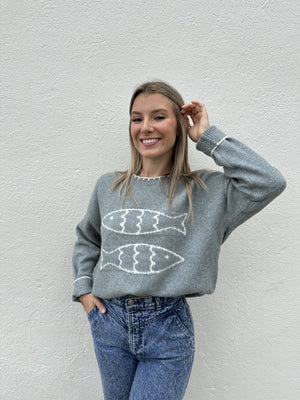 FISH KNIT SWEATER