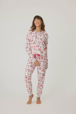 PEACE & JOY WAFFLE THERMAL JAMMIE SET