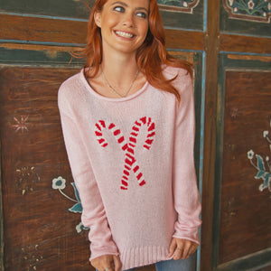 CANDY CANE CREW LIGHTWEIGHT SWEATER