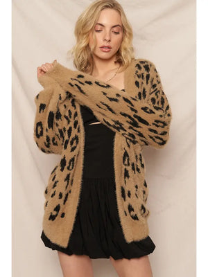 LEOPARD SWEATER CARDIGAN